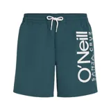 Short de baño azul petróleo con logo O'Neill estampado en blanco en la pierna derecha.