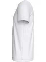 Remera blanca de algodón con cuello redondo y logo de Tommy Hilfiger bordado en el pecho.