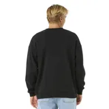 Buzo negro de corte clásico con logo Rip Curl estampado en el pecho y paneles laterales en gris.