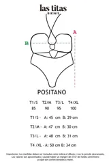 Traje de baño enterizo negro con escote halter y aberturas en el abdomen unidas por tiras cruzadas.