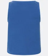 Musculosa azul de algodón con cuello redondo y sisas anchas.