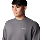 Buzo Columbia de hombre, color gris, de cuello redondo, puños y dobladillo acanalados.