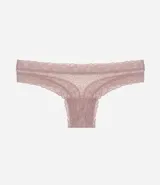 Bombacha bikini hilo de encaje floral color verde agua.