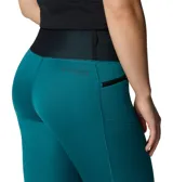 Calza larga de mujer Columbia Summit Valley color azul petróleo, con tecnología Omni-Wick, bolsillo de seguridad con cremallera, bolsillo posterior de malla, detalle de refuerzo, bolsillo sin cierre para el móvil y tiro alto.