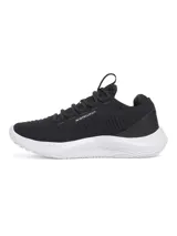 Championes de entrenamiento Under Armour UA W Dynamic 2 para mujer, color negro con suela blanca y logo de la marca en el talón.