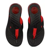 Chinelas de hombre Br Sport, color negro con detalles en rojo.