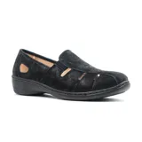 Zapato casual Korium Confort Elia color visón, con capellada de cuero ecológico con perforaciones y elástico en la parte superior.