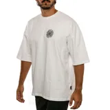 Remera blanca de mangas cortas con cuello redondo y logo estampado en el pecho.