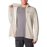 Campera polar Columbia Park View Fleece color gris oscuro, con cierre frontal completo, cuello alto, bolsillos laterales con cierre y bolsillo en el pecho con cierre. Cuenta con tecnología Omni-Wick para absorción de la humedad, puños elásticos con orificios para los pulgares y protector de barbilla.