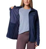 Campera polar Columbia con cierre frontal, bolsillos laterales con cierre y orificios para pulgares.