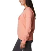 Buzo Columbia color lila con logo estampado en el pecho.