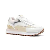 Championes deportivos American Sport Pam, color blanco con detalles en beige y plateado.