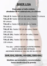 Calza biker de algodón alicrado con faja doble para mayor comodidad y soporte.