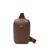 Bolso bandolera Nike Aura color chocolate con logo blanco estampado.