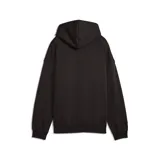 Hoodie Puma Ess Oversized de felpa color negro con logo estampado en el pecho.