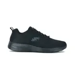 Championes Skechers Dynamight 2.0 Rayhill, color negro, con capellada de malla y superposiciones sintéticas. Presentan cordones, plantilla Memory Foam y entresuela de amortiguación. Horma ancha.