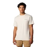 Remera gris de manga corta con logo de Columbia en el pecho.