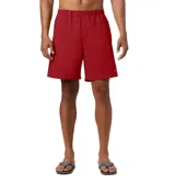 Short de baño negro Columbia Backcast III con tecnología Omni-Shade™ UPF 50, de secado rápido, con cintura elástica ajustable con cordón, bolsillos laterales de malla, bolsillo trasero con cremallera y forro interior de malla.