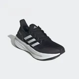 Championes Adidas Ultraboost para correr, color negro con detalles blancos. Mediasuela con tecnología Light BOOST y suela de caucho Continental.
