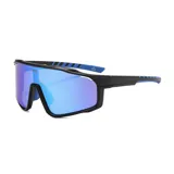 Lentes de sol unisex blancos con lentes espejadas violetas, polarizadas y con filtro UV 400.