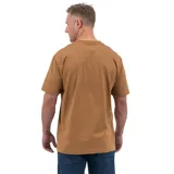 Remera de manga corta color marrón con logo Dickies tricolor estampado en el pecho.