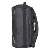 Mochila unisex negra convertible en bolso duffel, con amplio compartimento principal, bolsillo interior con cierre, compartimento acolchado para portátil de 15 pulgadas, panel trasero con riel moldeado de EVA, bolsillo lateral largo con cierre, bolsillo lateral de malla con cierre y correas de hombro acolchadas Airmesh.