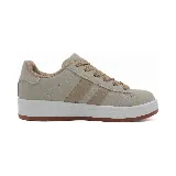 Championes deportivos Le Groupe color beige con detalles en marrón, suela blanca y cordones beige.