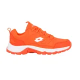 Championes Lotto de mujer color naranja con detalles en blanco, ideales para hockey.