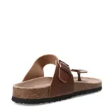 Sandalias de dedo Miss Carol VILER, color blanco, con plantilla marrón y suela negra.