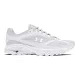 Zapatillas deportivas Under Armour modelo HOVR Apparition, color blanco. Presentan un diseño retro de running con capellada de malla y superposiciones sintéticas, amortiguación UA HOVR visible en la entresuela y logo de la marca en el lateral.