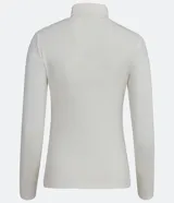 Blusa negra de algodón con cuello alto y mangas largas.