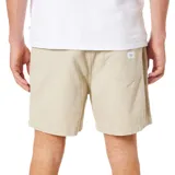 Bermuda color beige con textura tipo waffle, de corte recto y largo a la rodilla. Cuenta con cintura elástica y cordón ajustable.