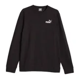 Buzo negro de algodón con cuello redondo y logo Puma estampado en blanco en el pecho.