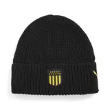 Gorro de lana negro con escudo del Club Atlético Peñarol bordado en amarillo y logo de Puma bordado en amarillo.