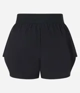 Short deportivo negro, modelo runner, con cintura elástica y calza interior.