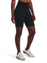 Short deportivo Under Armour Motion Bike negro, de tiro alto y calce ajustado.
