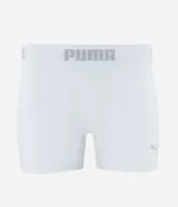 Calzoncillo bóxer Puma color azul marino, con cintura elástica con el logo de la marca en blanco y logo pequeño en la pierna derecha.