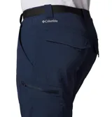 Pantalón de senderismo convertible en short, color negro, con cinturón marrón y múltiples bolsillos.