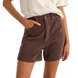 Bermuda marrón de pana con corte recto y bolsillos delanteros y traseros.