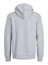 Canguro con cierre de cremallera, capucha con cordones ajustables y bolsillos laterales.