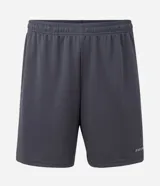 Bermuda masculina negra de microfibra con textura de perforaciones, cintura elástica ajustable con cordón y bolsillos.