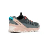 Zapatillas de trekking Columbia Flow Fremont, color gris con detalles en rosa y naranja.