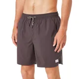 Short de baño marrón con cintura elástica y cordón ajustable.