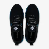 Zapatillas de senderismo impermeables Columbia Hatana Max Outdry, color negro con detalles en azul.