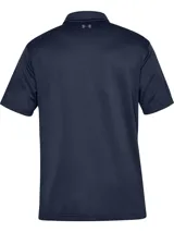 Remera polo Under Armour Tech para hombre, color azul marino con logo gris bordado en el pecho. Confeccionada en tejido UA Tech™ de secado rápido y corte holgado.