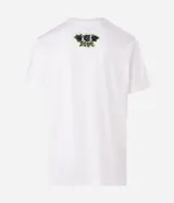 Remera masculina de algodón color blanco, con cuello redondo y mangas cortas. Presenta un estampado frontal de ratones con ojos verdes y la frase "Bad Habits" en verde neón.