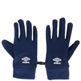 Guantes de poliéster azul marino con logo de Umbro en blanco.