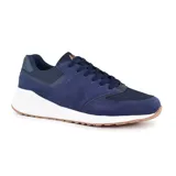 Championes deportivos American Sport modelo Havoc, color gris con detalles en azul y blanco.