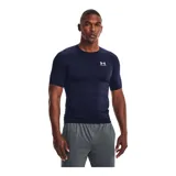 Remera deportiva blanca Under Armour HeatGear Armour de manga corta, corte ajustado y logo negro en el pecho.