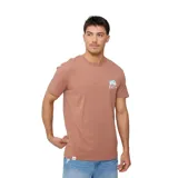Remera manga corta color ladrillo con estampa en el pecho.